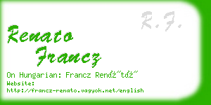 renato francz business card